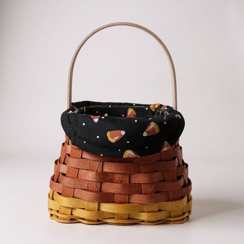 Longaberger 2010 Collectible Halloween Candy Corn Basket Combo orange yellow whi